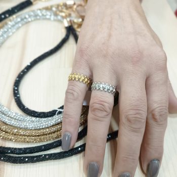 “Studded Band” Ring – Stainless Steel (Gold / Silver) – Adjustable