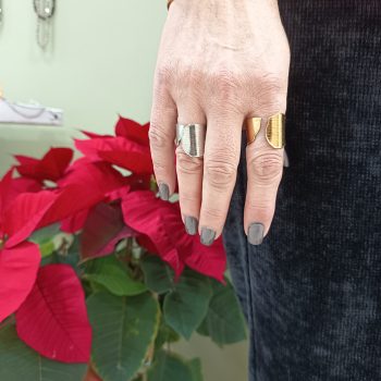 Δαχτυλίδι ''Celeste'' ασύμμετρο από Ατσάλι σε Χρυσό ή Ασημί Χρώμα Ρυθμιζόμενο