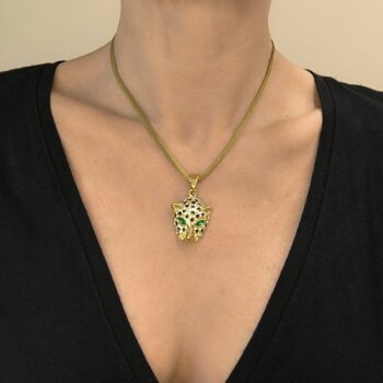 Ατσάλινη Αλυσίδα Δίχτυ με Μενταγιόν Πάνθηρας