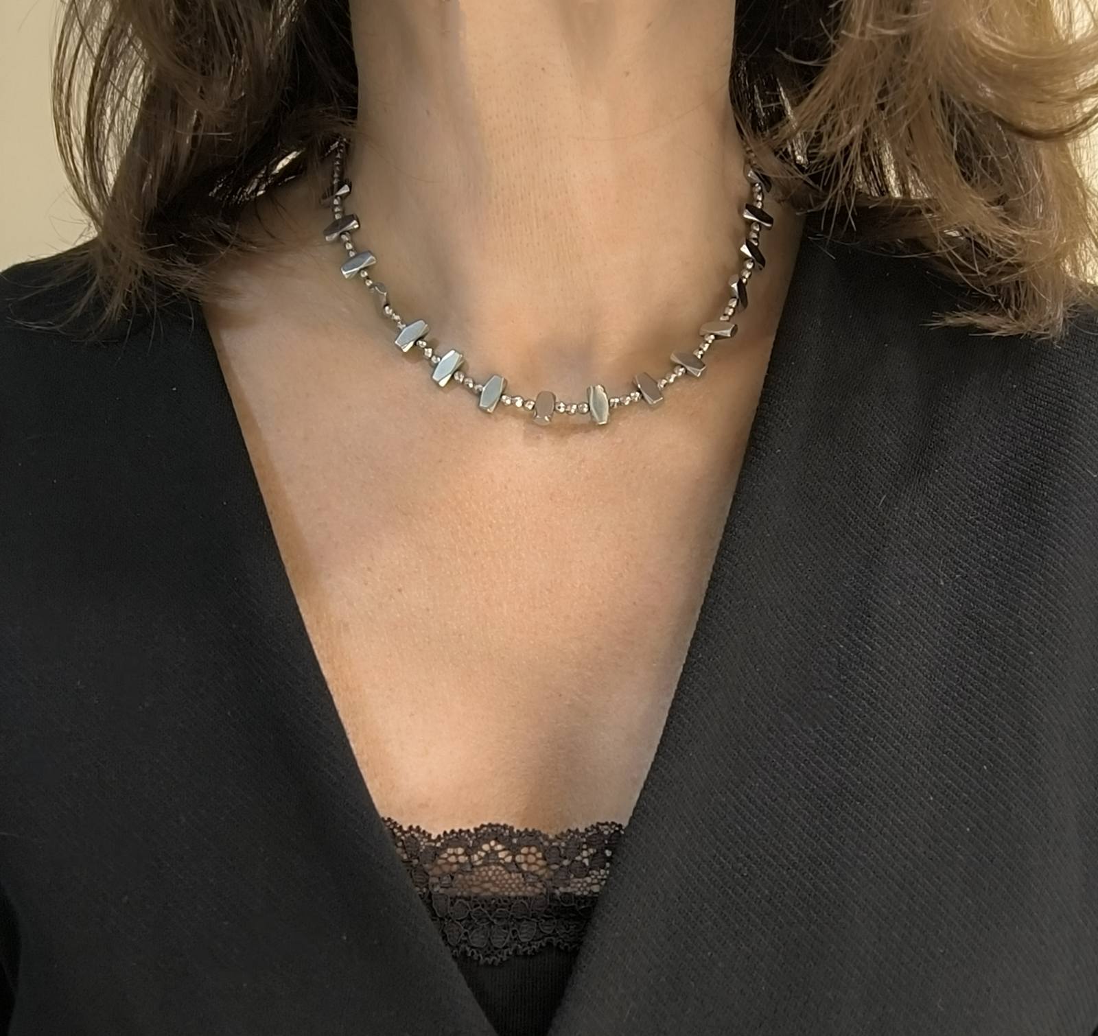 Κολιέ ''Minimal Chic'' Αιματίτης