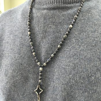 Aegean Cross – Dark Lab Χειροποίητο Unisex κολιέ ροζάριο με Εντονο σκοτεινό χαρακτήρα