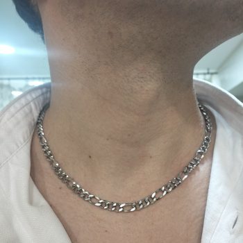 Ανδρική Ατσάλινη Αλυσίδα Γκουρμέτ Κυμματιστή Διαμαντέ 55cm