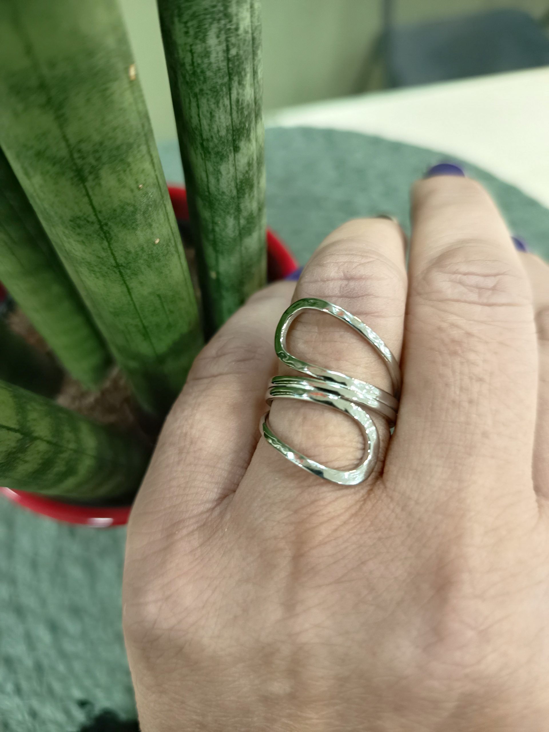 Δαχτυλίδι “Δίδυμοι Κύκλοι” από Ατσάλι – Χρυσό & Ασημί - Image 4