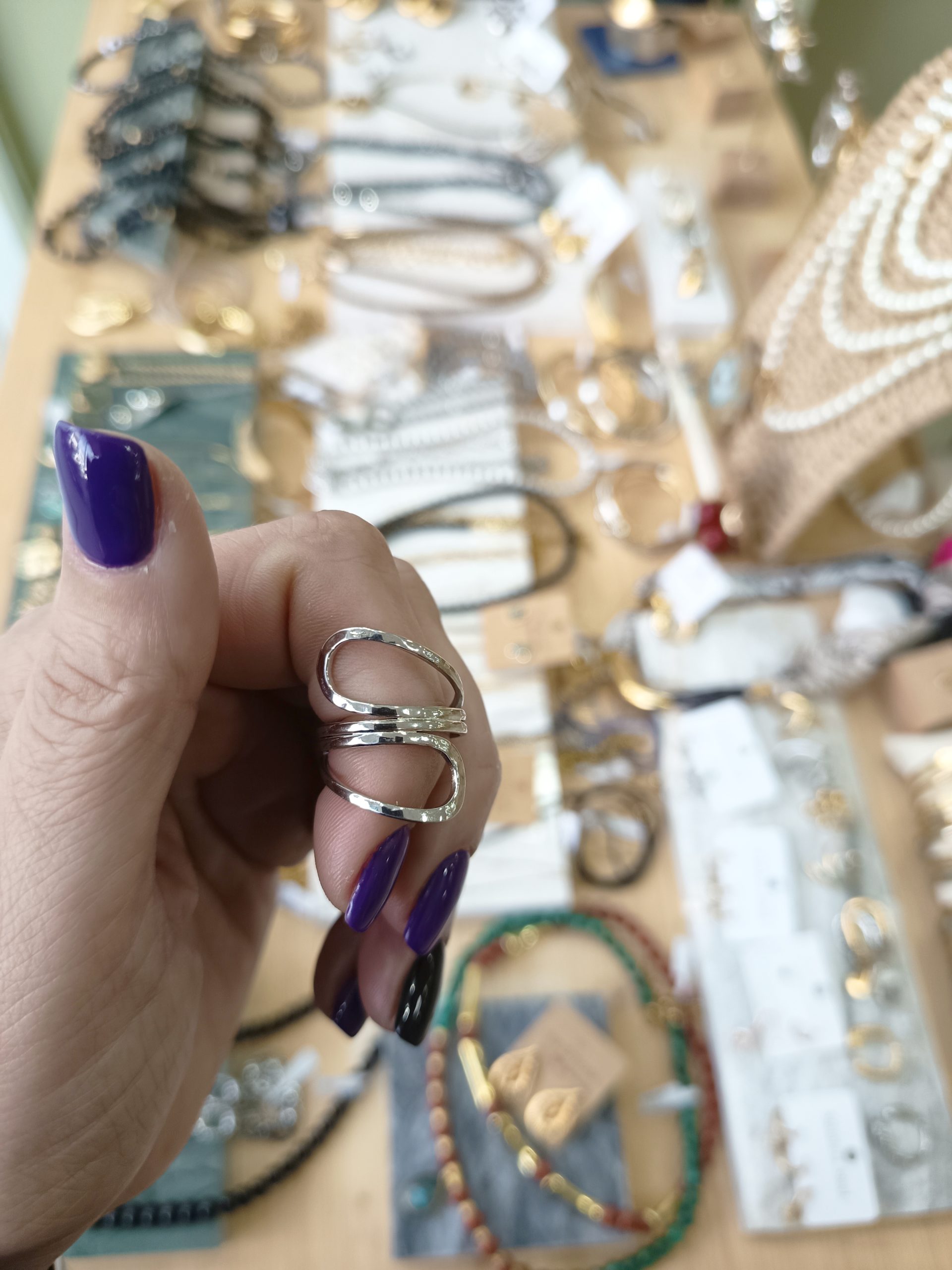 Δαχτυλίδι “Δίδυμοι Κύκλοι” από Ατσάλι – Χρυσό & Ασημί - Image 2