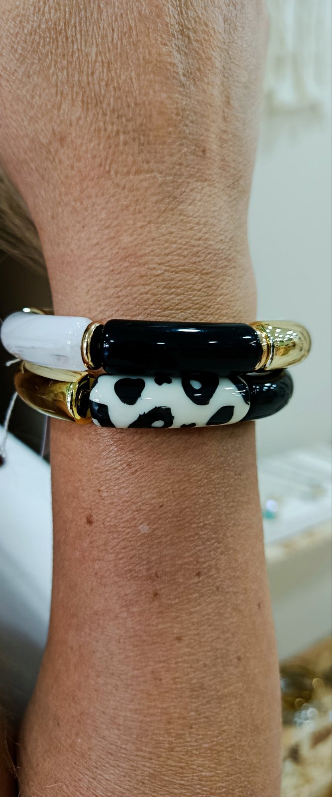 Ελαστικά Βραχιόλια ''Aurelia Stack Bracelets'' με Ακρυλικά & Μεταλλικά Στοιχεία - Image 3