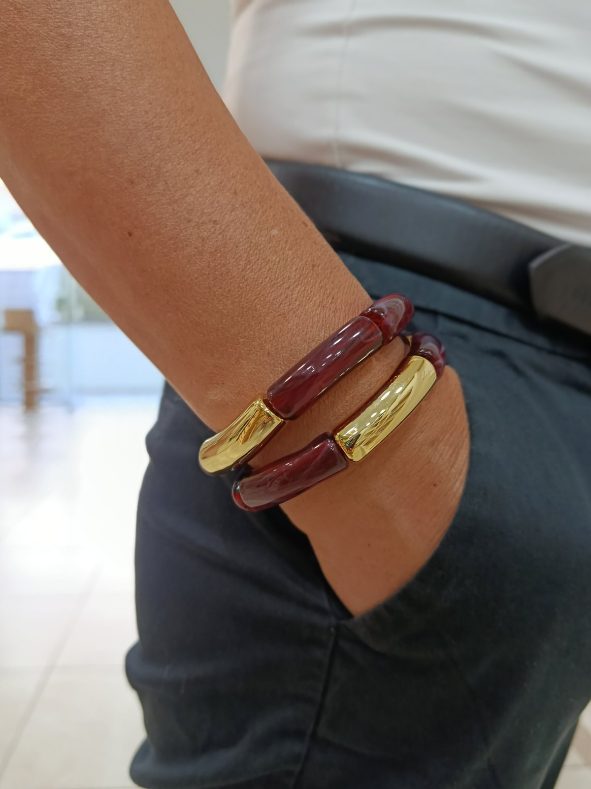 Ελαστικά Βραχιόλια ''Aurelia Stack Bracelets'' με Ακρυλικά & Μεταλλικά Στοιχεία - Image 4