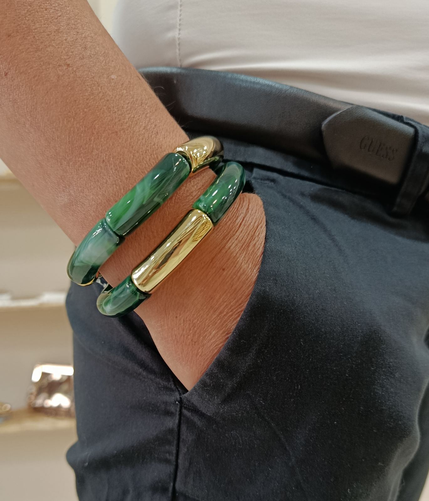 Ελαστικά Βραχιόλια ''Aurelia Stack Bracelets'' με Ακρυλικά & Μεταλλικά Στοιχεία - Image 5