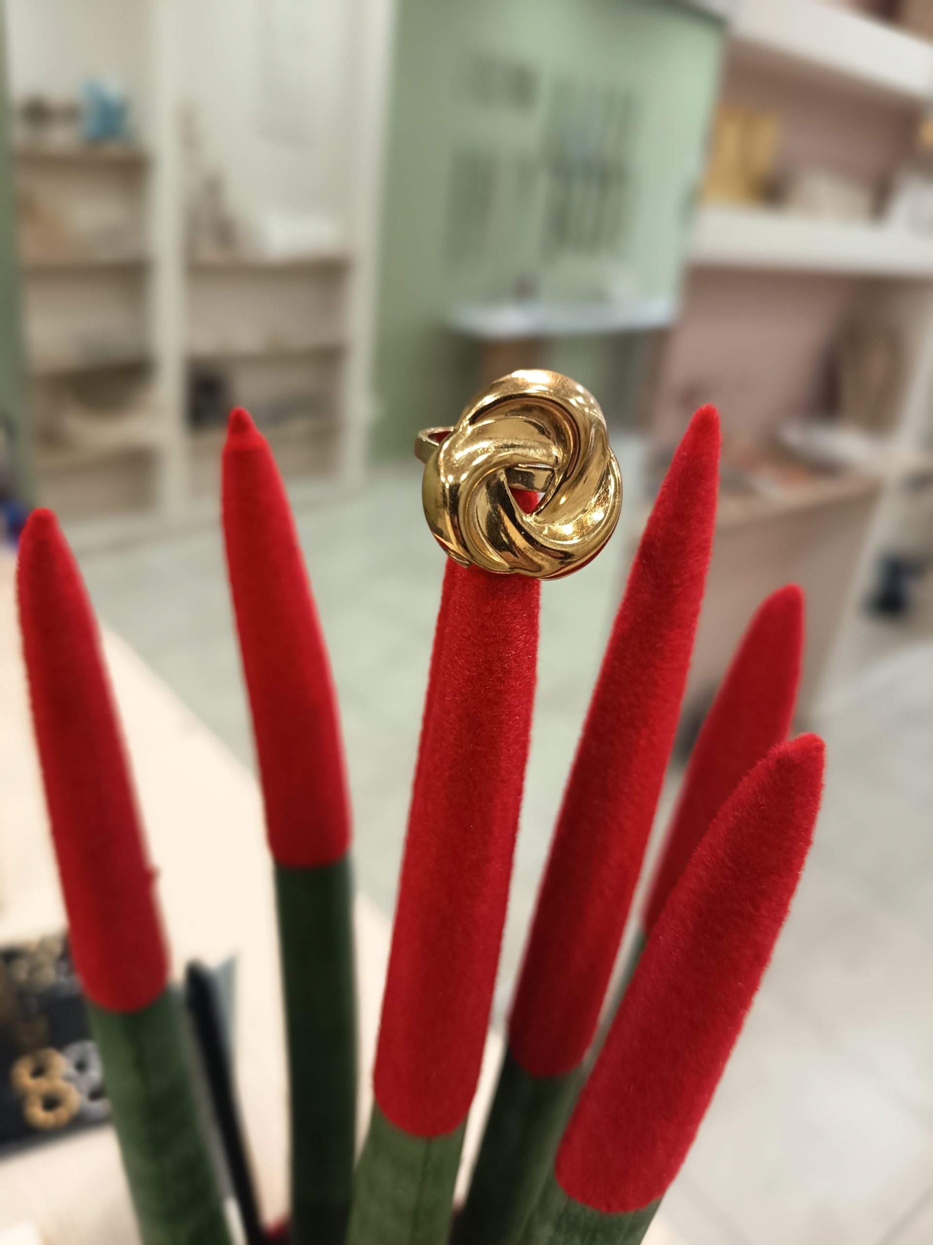 Δαχτυλίδι ''Στρόβιλος'' Ατσάλινο σε Χρυσό & Ασημί Χρώμα Ρυθμιζόμενο - Image 2