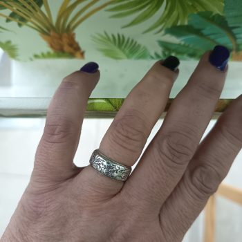 Δαχτυλίδι “Acantha” από Ζάμακ με Ανάγλυφο Φυτικό Σχέδιο