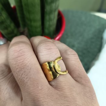 “Aurelia Curve” Ring – Stainless Steel – Adjustable