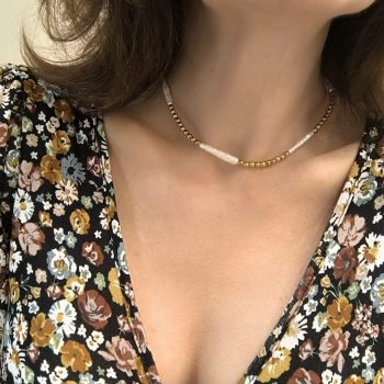 Κολιέ “Αρμονία” με Αιματίτη & Μαργαριτάρι