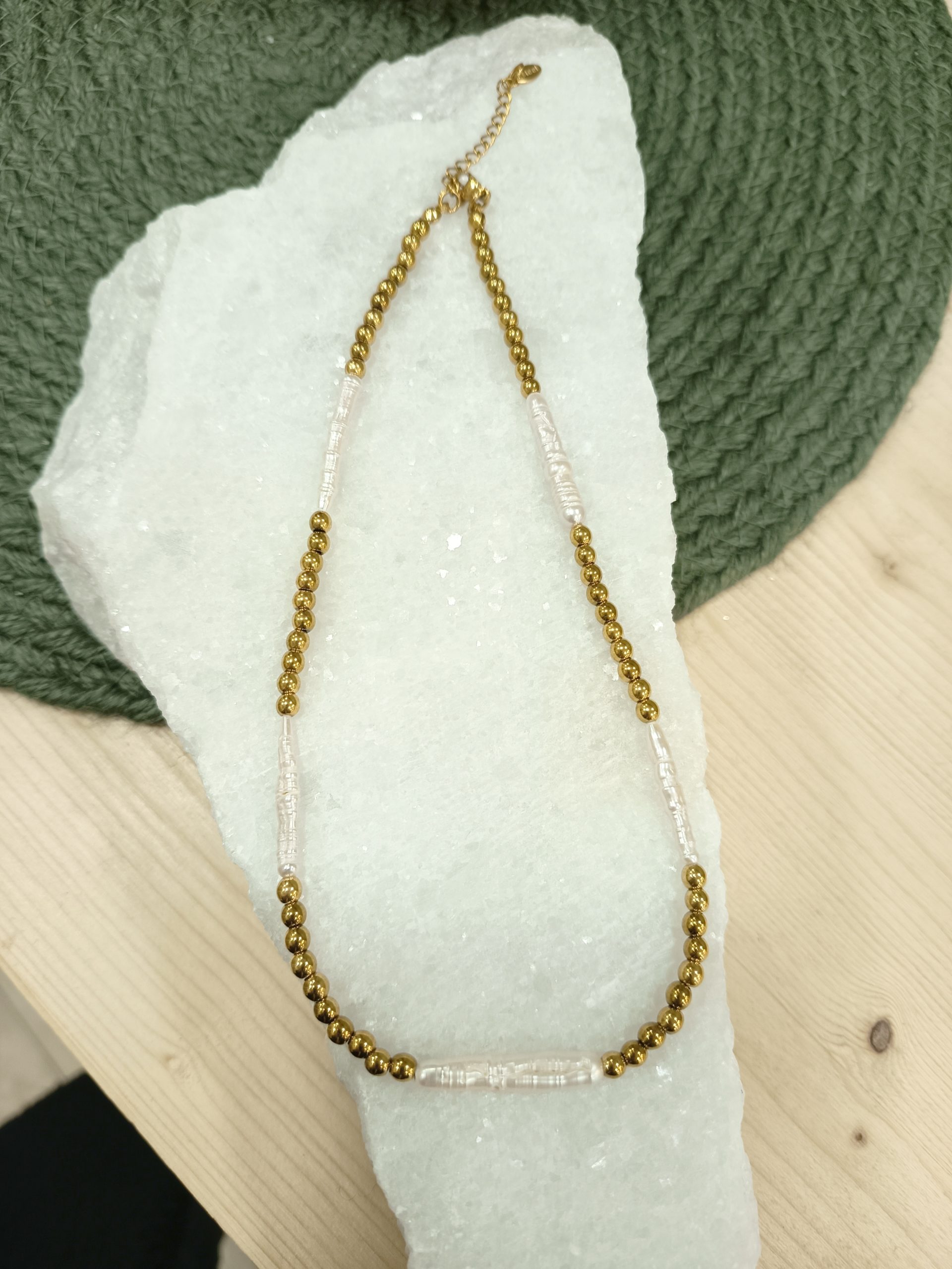 Κολιέ “Αρμονία” με Αιματίτη & Μαργαριτάρι - Image 2