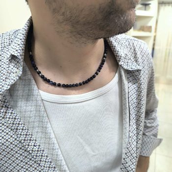 Midnight Stone – Ανδρικό Κολιέ με Ημιπολύτιμες Χάντρες