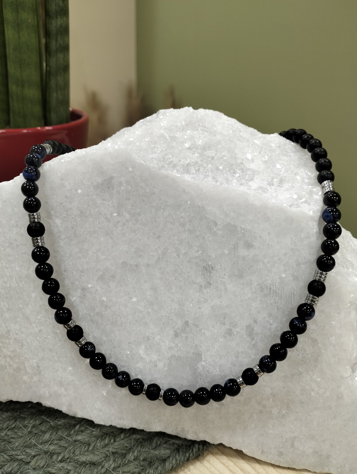 Midnight Stone – Ανδρικό Κολιέ με Ημιπολύτιμες Χάντρες - Image 2