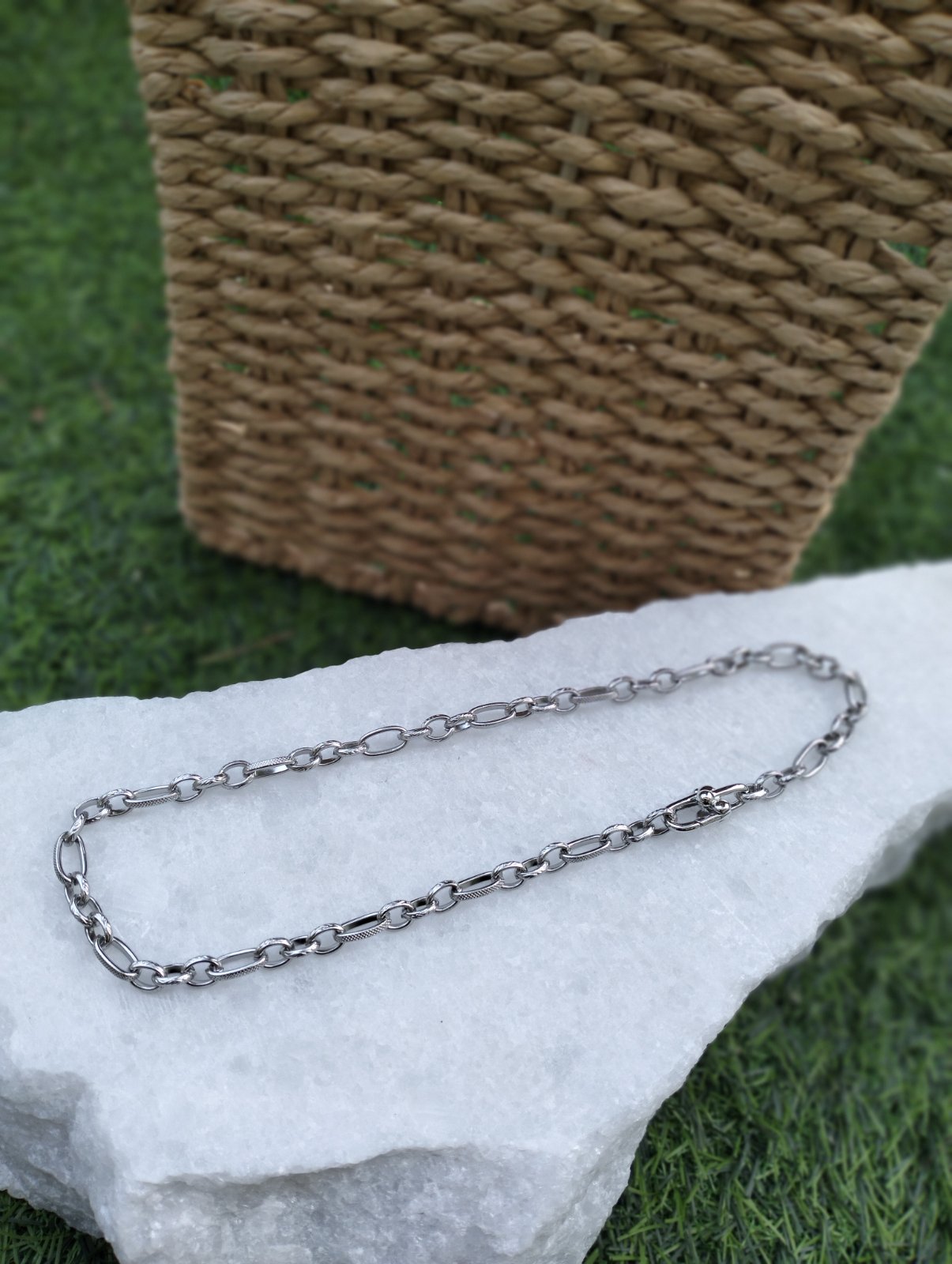 Κολιέ ''Luna Pearl'' Πολυμορφικό με Πέρλα σε ανοιχτό χρώμα σαγρέ 6mm & Ατσάλινη Αλυσίδα - Image 5