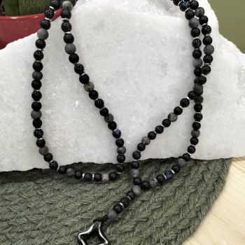 Aegean Cross – Dark Lab Χειροποίητο ανδρικό κολιέ ροζάριο