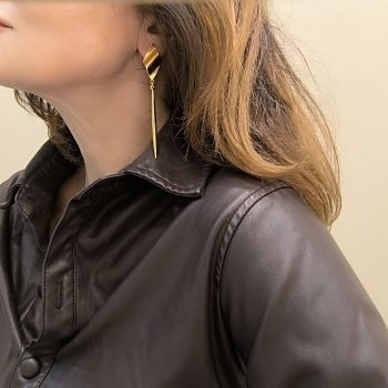 Σκουλαρίκια ''Κυματιστός Ρόμβος'' από Ζάμακ με Σταγόνα – Υποαλλεργικό Pin