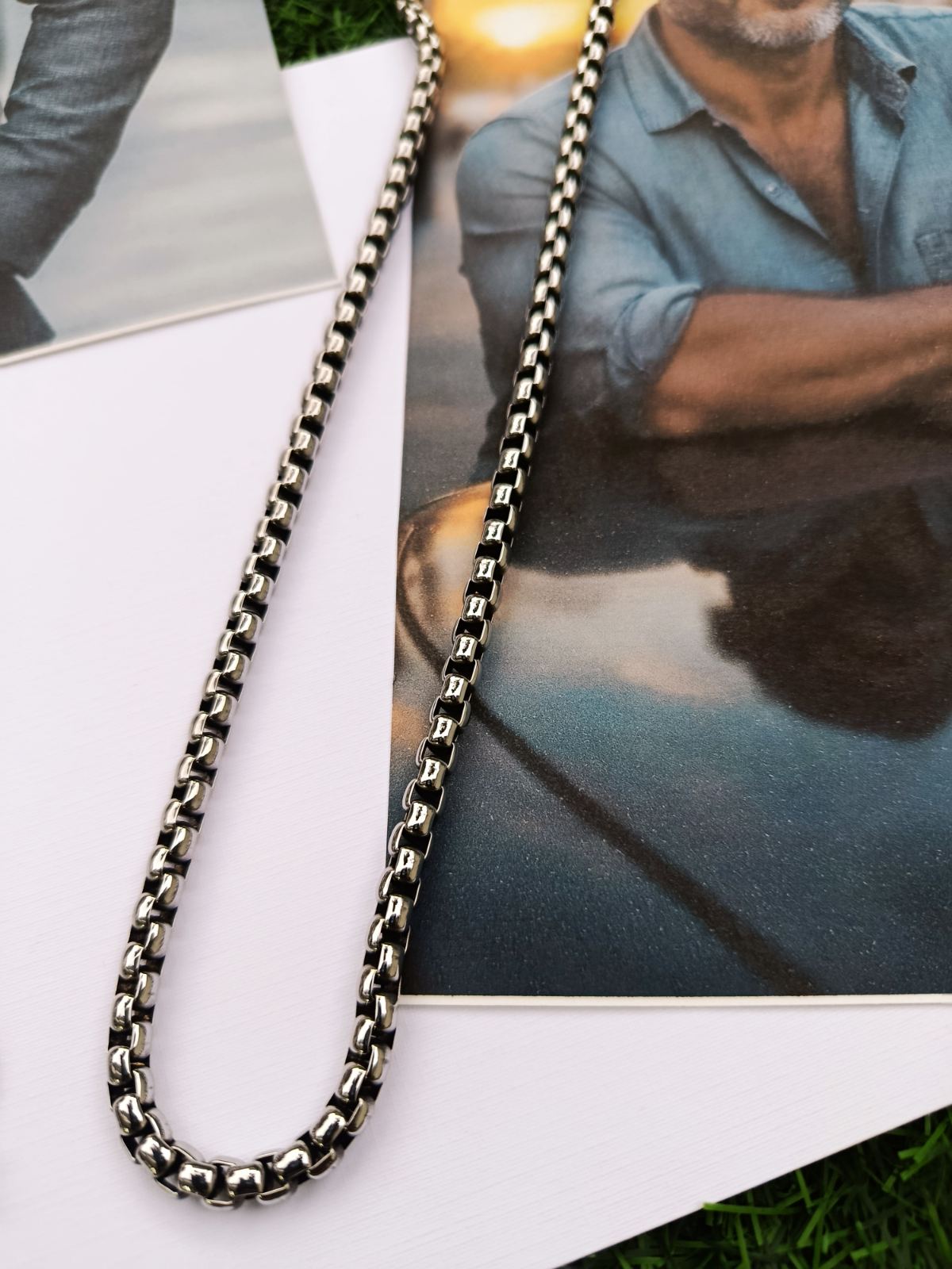 Ανδρική Ατσάλινη Αλυσίδα Βενετσιάνα Οξειδωμένη - Image 2