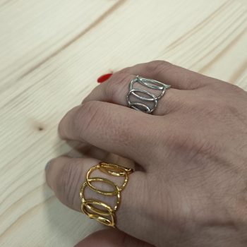 Δαχτυλίδι ''Infinity Circles'' από Ατσάλι σε Χρυσό & Ασημί Ρυθμιζόμενο