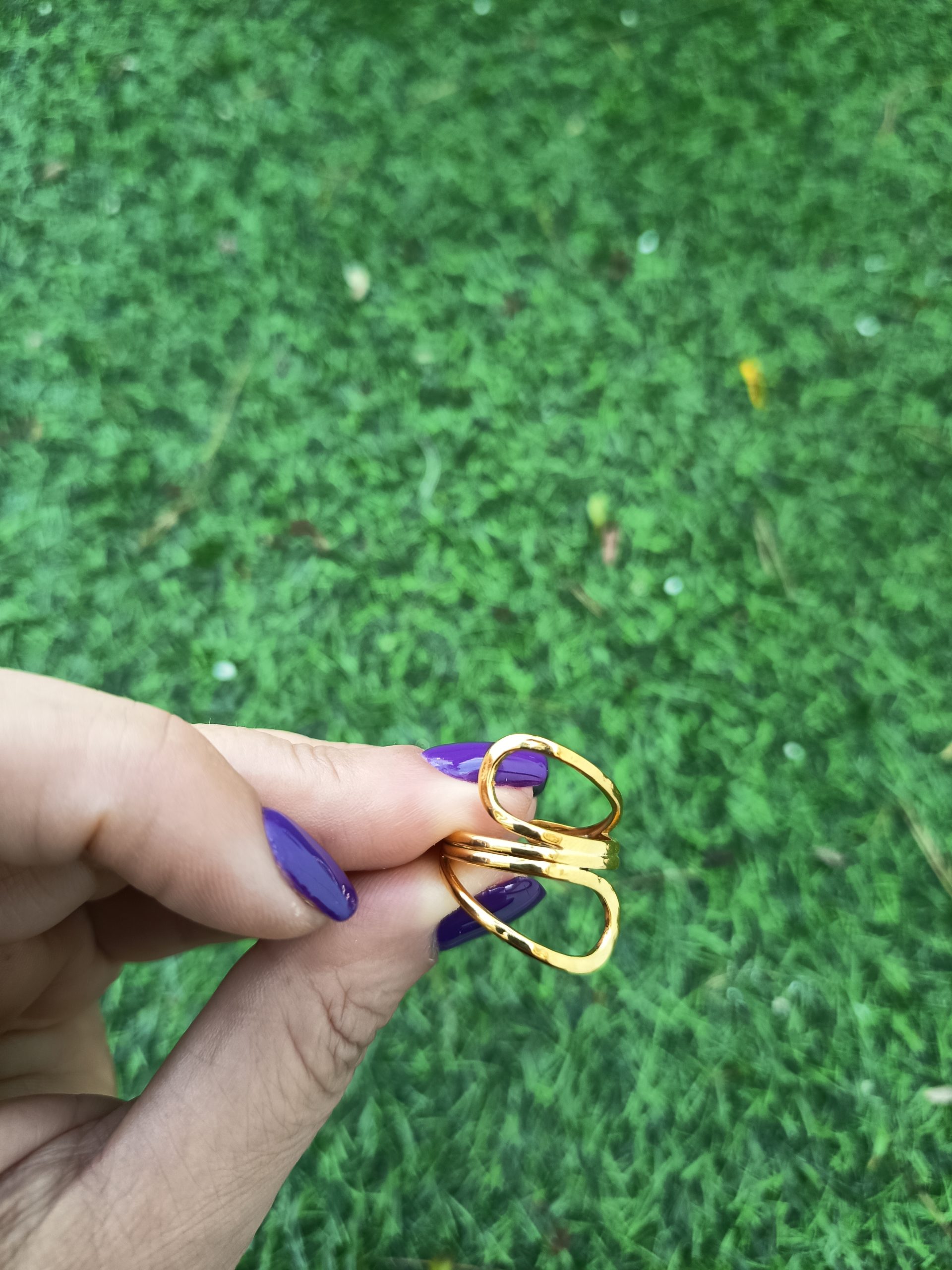 Δαχτυλίδι “Δίδυμοι Κύκλοι” από Ατσάλι – Χρυσό & Ασημί - Image 5