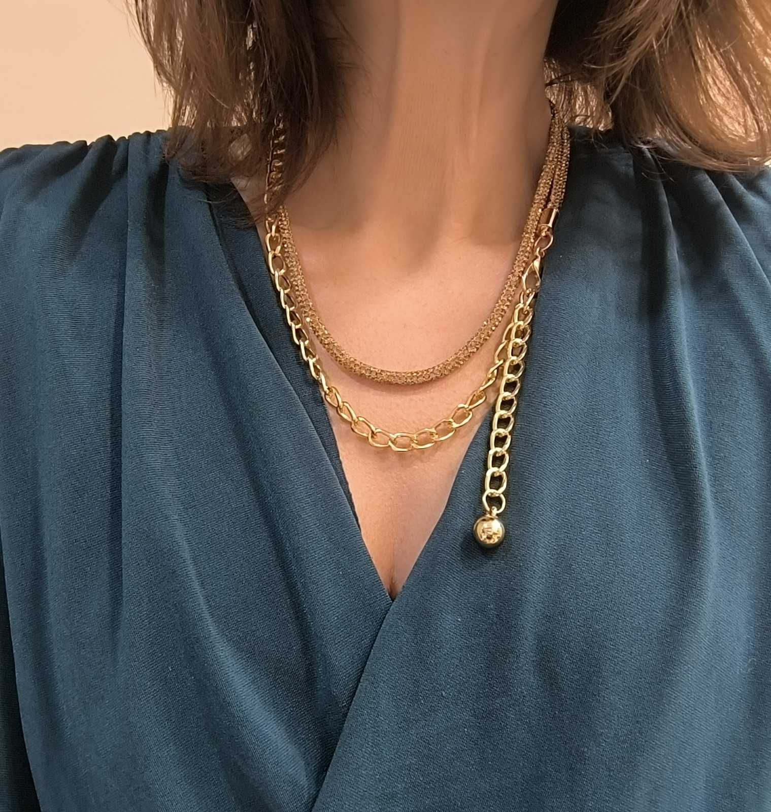 Κολιέ – Ζώνη ''Golden Carbon Glow'' από Στρας & Χρυσό