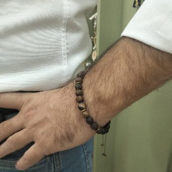 Nomad Chocolate – Ανδρικό Βραχιόλι Ίασπις & Χρυσός Αιματίτης