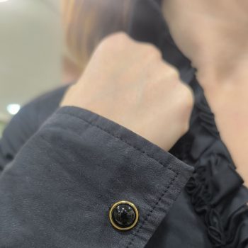 NOIR AUREA – Unisex Ατσάλινα Μανικετόκουμπα με Όνυχα