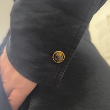 AUREA – Unisex Ατσάλινα Μανικετόκουμπα με Μάτι Τίγρης