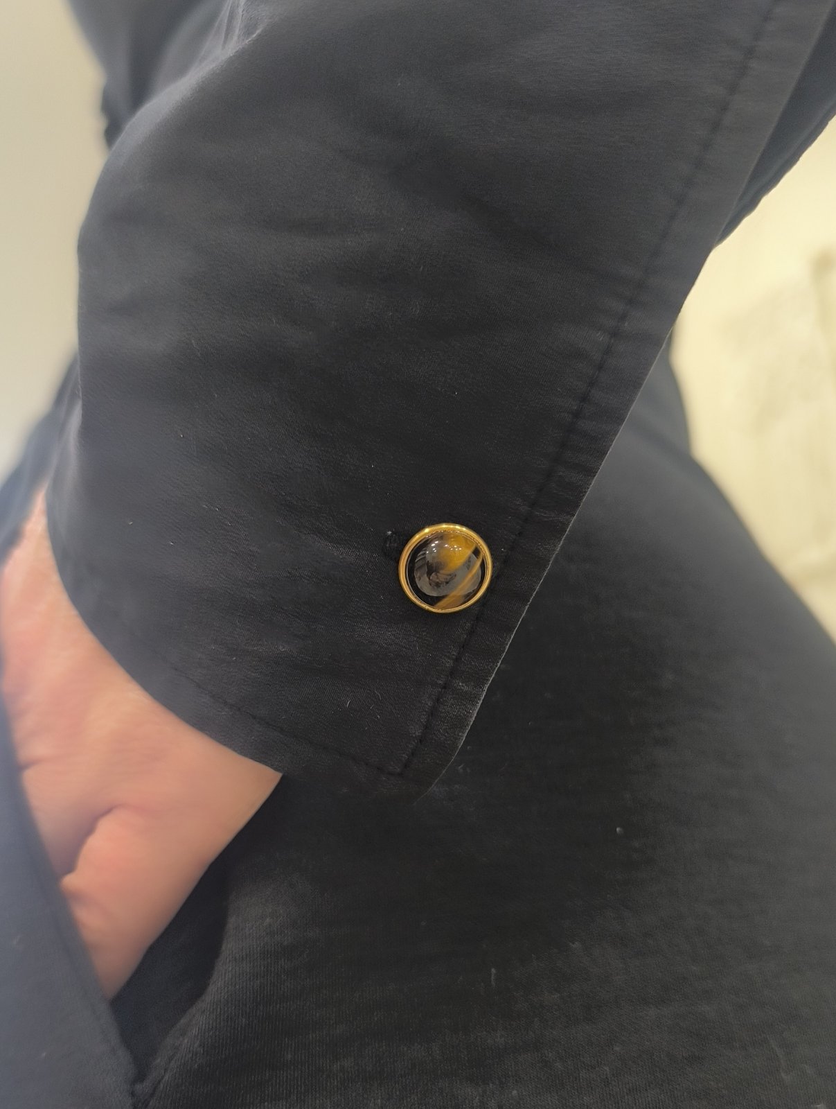 AUREA – Unisex Ατσάλινα Μανικετόκουμπα με Μάτι Τίγρης