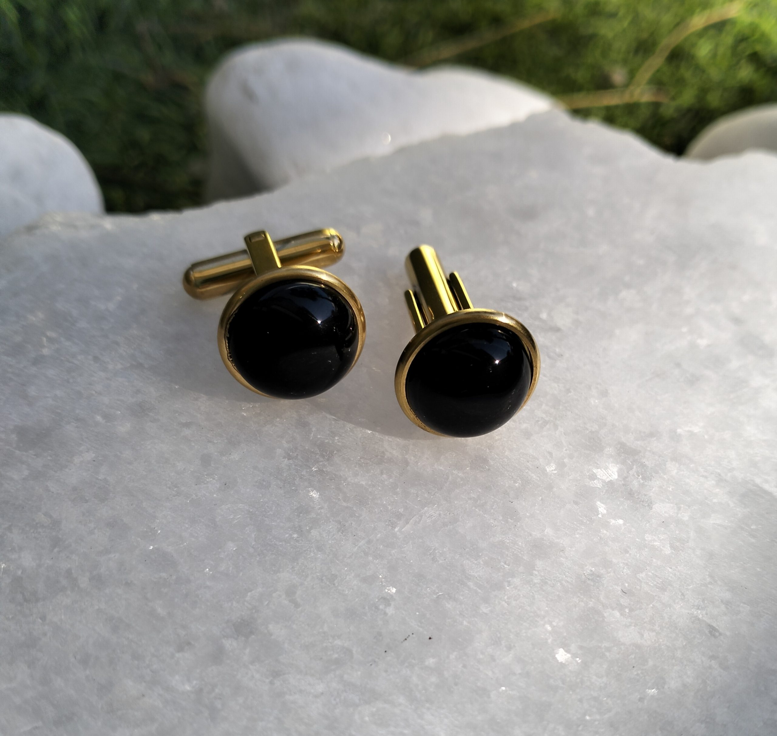 NOIR AUREA – Unisex Ατσάλινα Μανικετόκουμπα με Όνυχα - Image 2