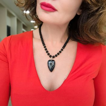 Midnight Heart – Χειροποίητο Κολιέ Καρδιά