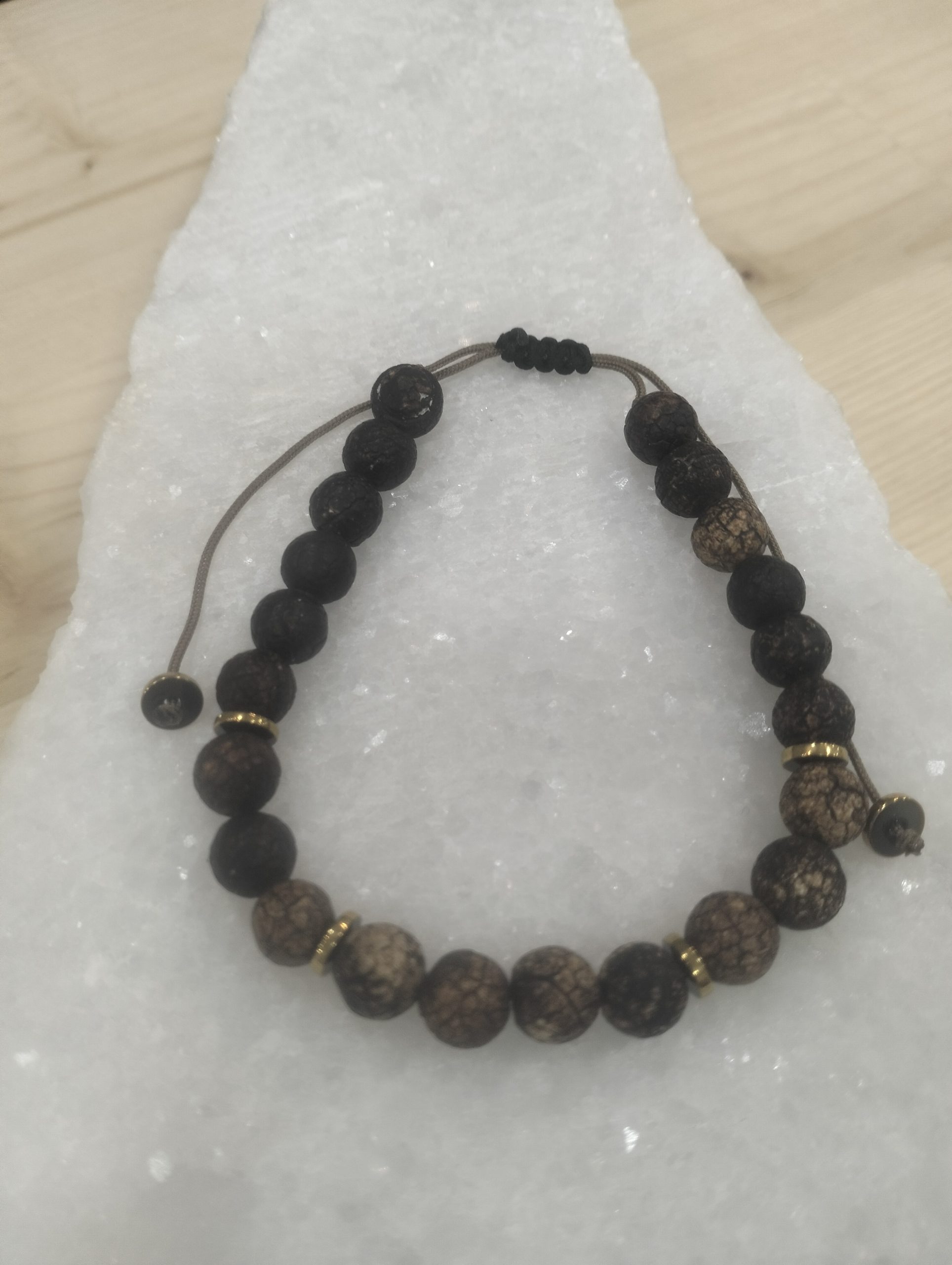 Nomad Chocolate – Ανδρικό Βραχιόλι Ίασπις & Χρυσός Αιματίτης - Image 2