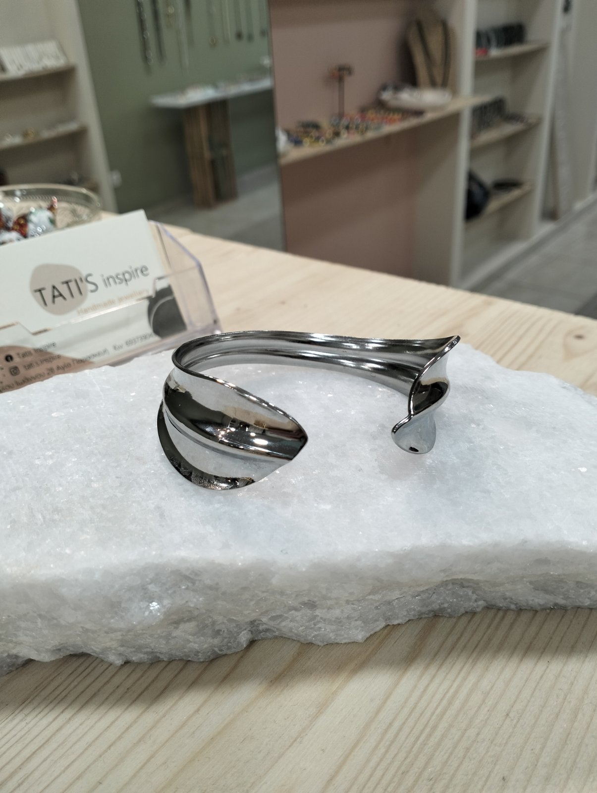 Χειροπέδα ''Duo Leaf Bracelet'' – Ατσάλινη σε Χρυσό ή Ασημί Χρώμα - Image 4