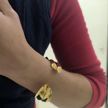 Χειροπέδα ''Duo Leaf Bracelet'' – Ατσάλινη σε Χρυσό ή Ασημί Χρώμα