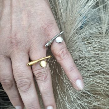 Fluid Dot – Ατσάλινο δαχτυλίδι με μίνιμαλ σχεδιασμό (χρυσό ή ασημί)