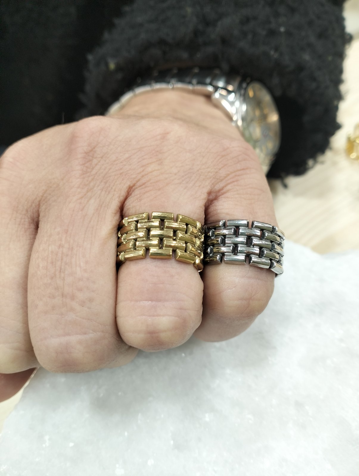 “Chain Gear” Stainless Steel Ring – Partially Adjustable