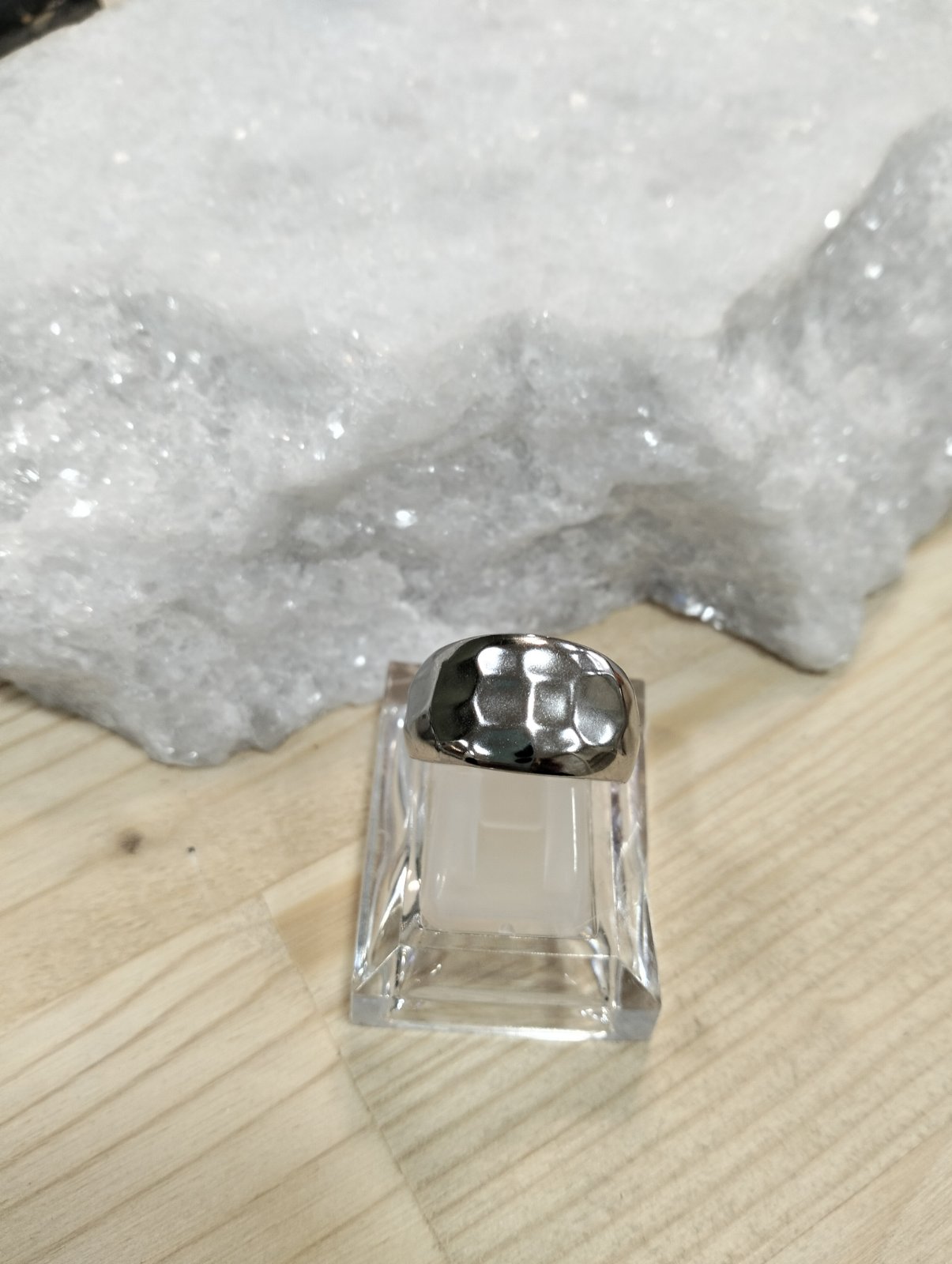 Ατσάλινο Δαχτυλίδι “Mirror Dome” Ρυθμιζόμενο Χρυσό ή Ασημί Γυαλιστερό - Image 3