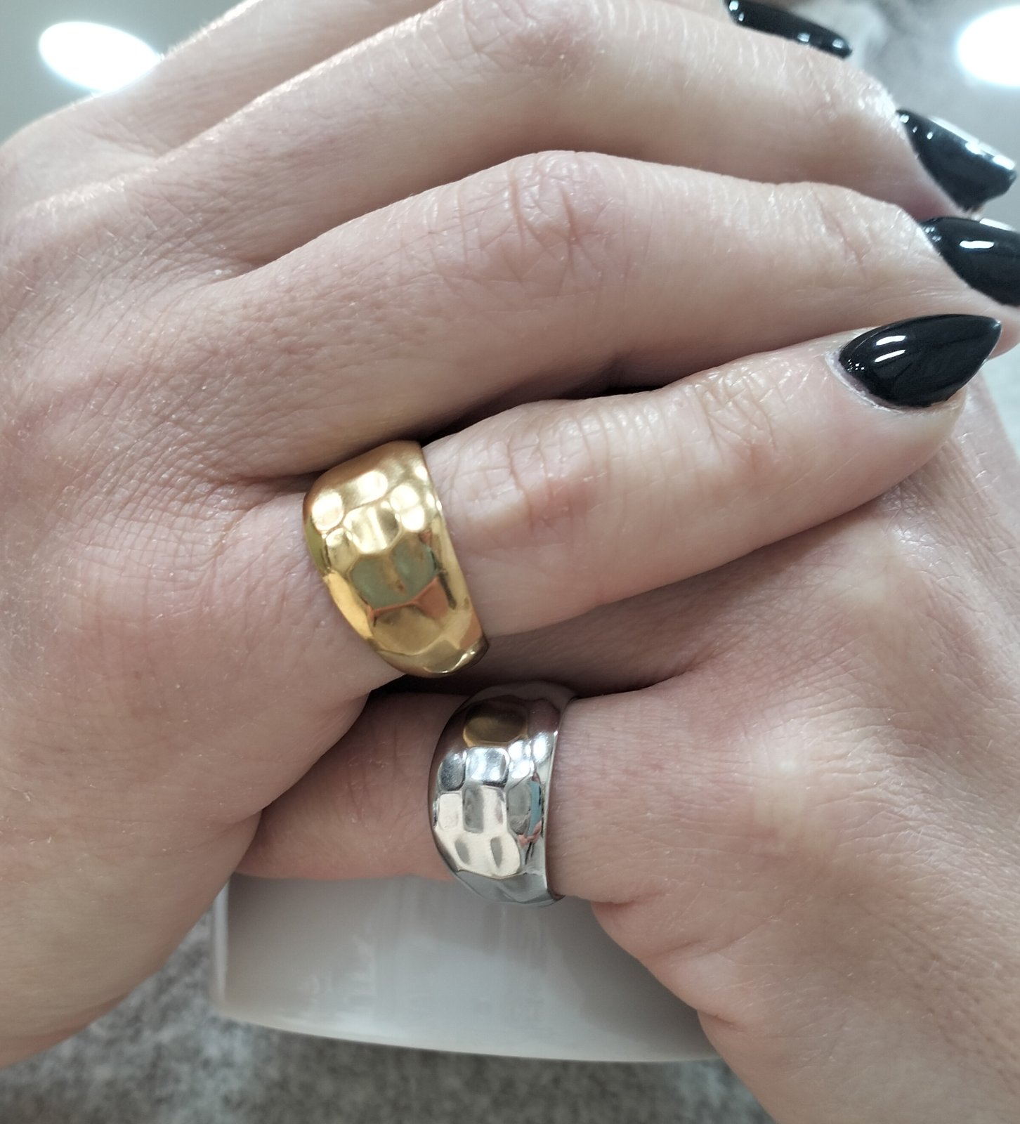 Ατσάλινο Δαχτυλίδι “Mirror Dome” Ρυθμιζόμενο Χρυσό ή Ασημί Γυαλιστερό