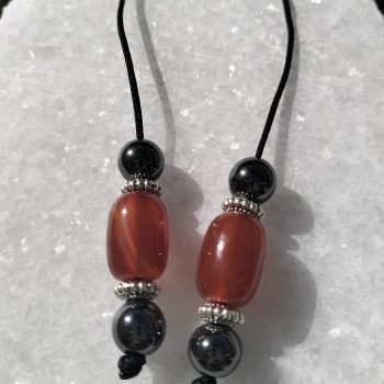 Earth’s Core – Χειροποίητο μπεγλέρι με κορνεόλη & αιματίτη