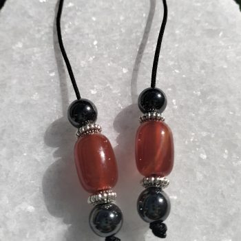 Agate & Hematite – Χειροποίητο μπεγλέρι με ημιπολύτιμες πέτρες