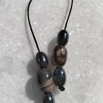 Earth Strata – Χειροποίητο μπεγλέρι με αχάτη & αιματίτη