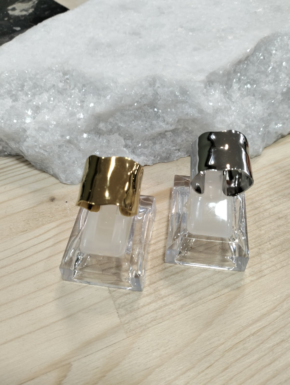 Δαχτυλίδι “Wave Form” Ρυθμιζόμενο από Ατσάλι σε Χρυσό ή Ασημί - Image 3