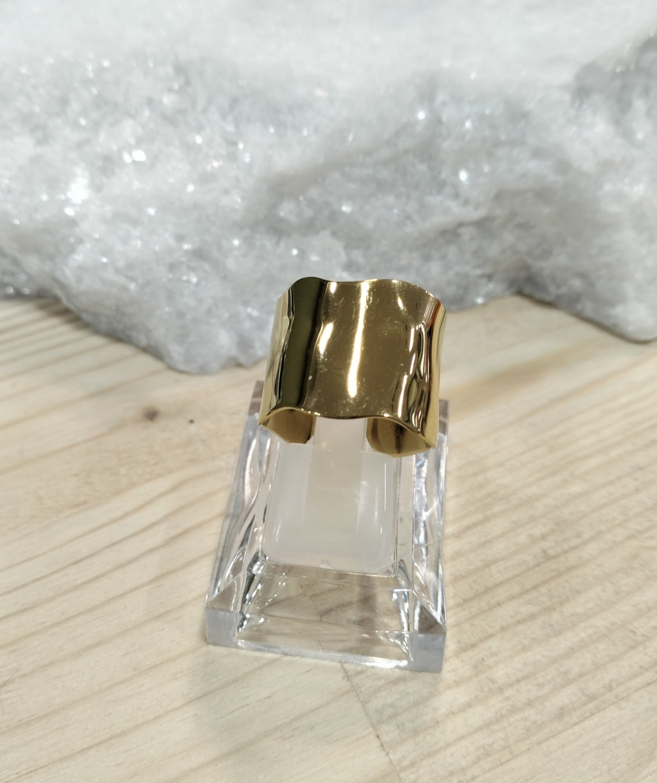 Δαχτυλίδι “Wave Form” Ρυθμιζόμενο από Ατσάλι σε Χρυσό ή Ασημί - Image 2