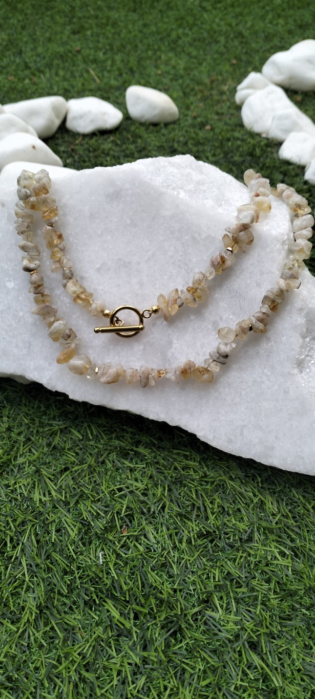 Golden Dune – Natural Agate Necklace - Image 2