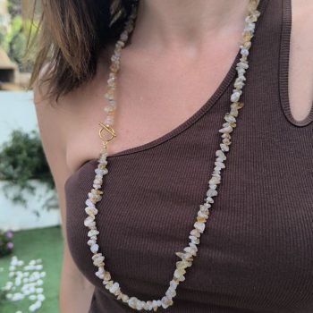Golden Dune – Natural Agate Necklace
