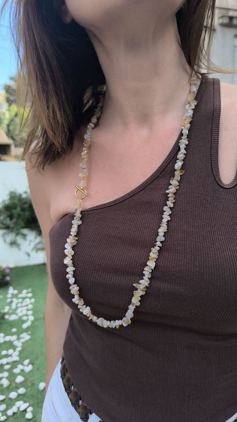 Golden Dune – Natural Agate Necklace