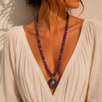 Mystic Violet – Amethyst Jade Necklace