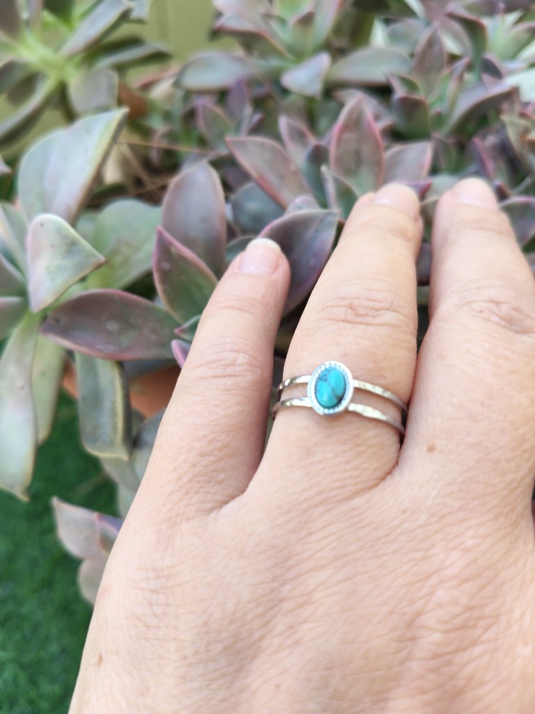 Stainless Steel Ring with Turquoise Stone
